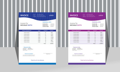 Abstract business invoice design, simple and clean with vector format.