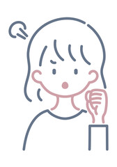 怒る女性のシンプルなイラスト