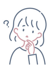 迷っている女性のシンプルなイラスト