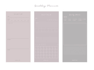 Monthly memo planner. Make your day more easily and happy. Vector Print template.