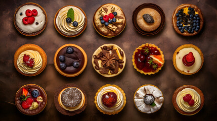 色々な種類の沢山のケーキ　