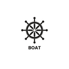 simple vector boat steering wheel logo.