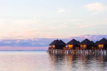 Keuken foto achterwand Bora Bora, Frans Polynesië Water villas, bungalows on ideal perfect tropical island