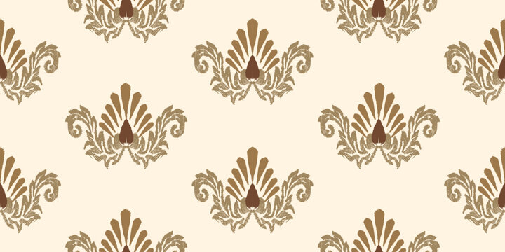 Ikat Seamless Pattern tribal art Embroidery, Ikat stripe Digital textile Asian Design for Prints Fabric saree Mughal Swaths texture Kurti Kurtis Kurtas, Motif Batik