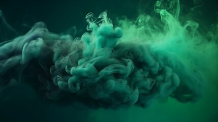 Fototapeta na wymiar Abstract green smoky swirl dynamic background