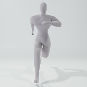 3d illustration of man running on white background. 3d rendering of human people character. 3d businessman character render.