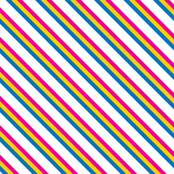 abstract modern pink yellow blue diagonal stripe lines pattern.