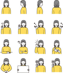 シンプルな人物イラスト　女性