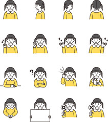 シンプルな人物イラスト　女の子