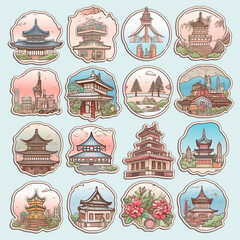 Cute Japanese Famous Landmarks Sticker