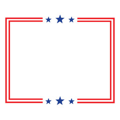 America American Flag Square Frame Banner Badge Design Template - obrazy, fototapety, plakaty