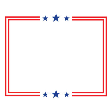 America American Flag Square Frame Banner Badge Design Template