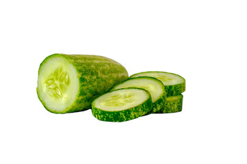 Sliced cucumber for fresh vegetables