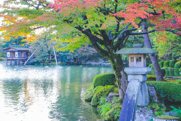 Kasumiga-ike Pond at Kenrokuen Garden in Kanazawa 1 Nov 2013