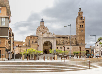 Fototapeta na wymiar Cathedral of Tarazona of the historic center of the city in the province of Zaragoza, Spain