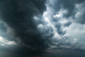 Storm clouds with the rain. Nature Environment Dark huge cloud sky black stormy cloud