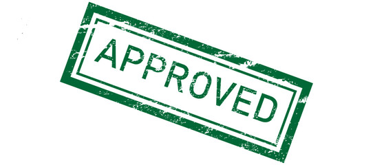 approved stamp with messy dirty texture