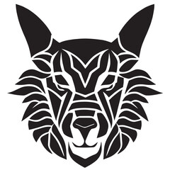 Animal head vector design black and white