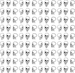 Lots of cartoon skulls form a fun cute background