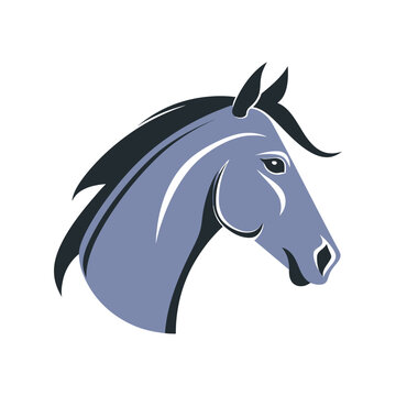 Vector image of a horse head on a white background