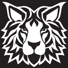 Animal head vector design black and white
