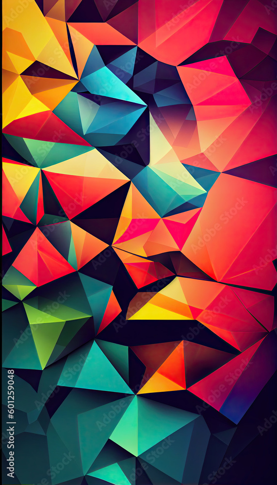 Poster abstract geometric backgrounds full color generative ai