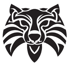 Animal head vector design black and white