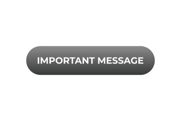 Important Message Button. Speech Bubble, Banner Label Important Message
