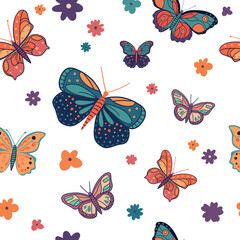 Fototapeta premium seamless pattern with butterflies