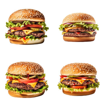 Set of hamburgers