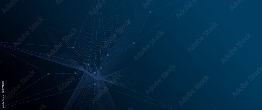 Aufkleber vector molecule, network connected lines with dots, technology on blue background. abstract internet