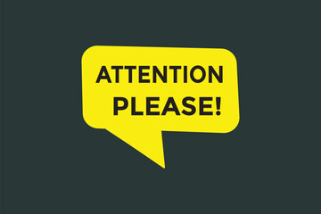 Attention please button web banner templates. Vector Illustration 
