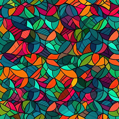 Fototapeta na wymiar Abstract Seamless Colorful Stained Glass Summer Pattern Texture Generative AI