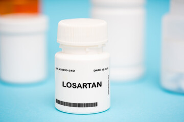 Losartan medication In plastic vial