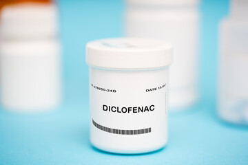 Diclofenac medication In plastic vial