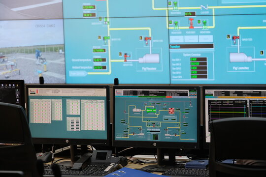 Almaty, Kazakhstan - 04.25.2018 : The control center of the Kazakh-Chinese gas pipeline AGP.