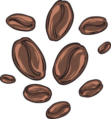 coffee beans isolated on white