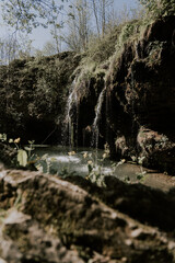 Beautiful waterfall on the background of wild nature