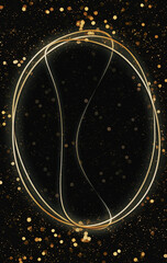 warped curve background abstract golden light bokeh sparkle 3d illustration