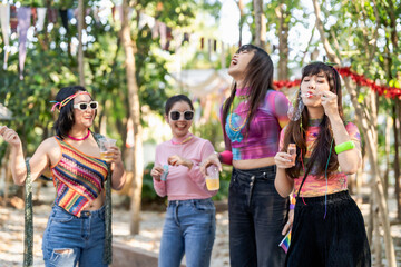 LGBTQIA Asian gay Supporters of the LGBTQ community. people having fun at LGBT pride parade. Gender Spectrum