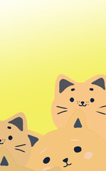 illustration of cats on a yellow background