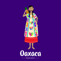 Traje típico de méxico de mujer del estado de Oaxaca
