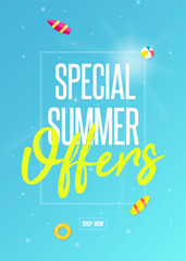 Special Summer Offers Banner Vector Illustration