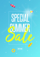 Special Summer Sale Banner Vector Illustration