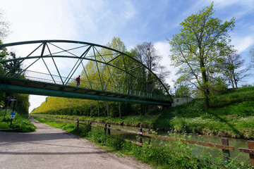 The Ourcq canal in Sevran city. Ile-de-France region