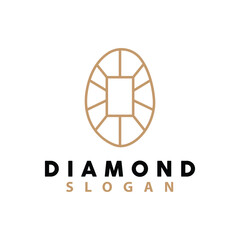 Fototapeta premium Emerald Logo, Gemstone Vector, Luxurious Premium Vintage Retro Elegant Design, Diamond Jewelry Icon, Symbol Illustration