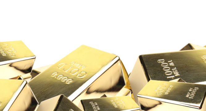 Gold bars isolated on white isolated