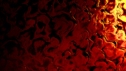 scary grunge red - yellow infernal biological shapes texture - abstract 3D illustration