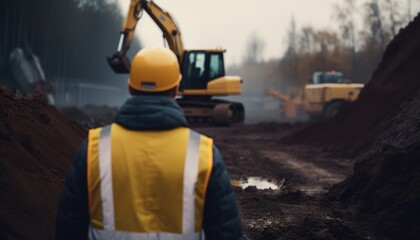 Fototapeta premium Photo construction engineer