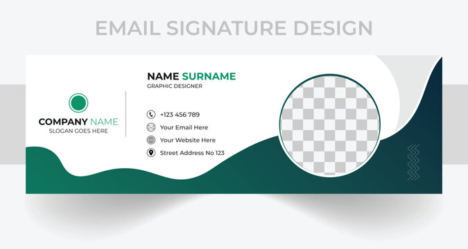 .Email signature template design. business email signature vector banner